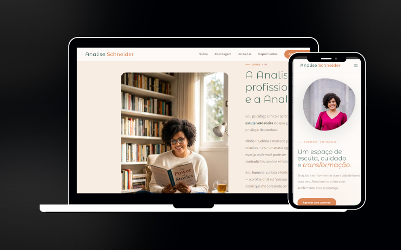 Demonstração de site para psicóloga — layout essencial