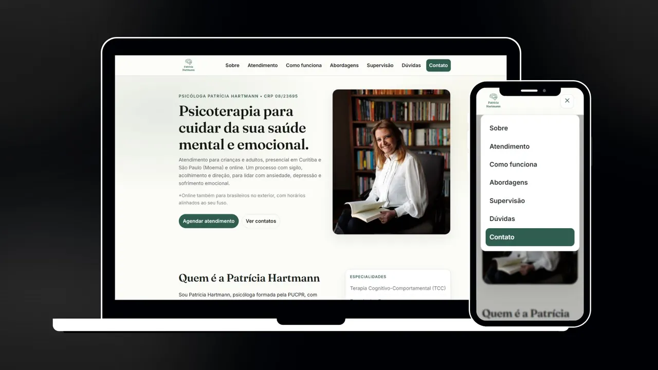 Site da psicóloga Patrícia Hartmann