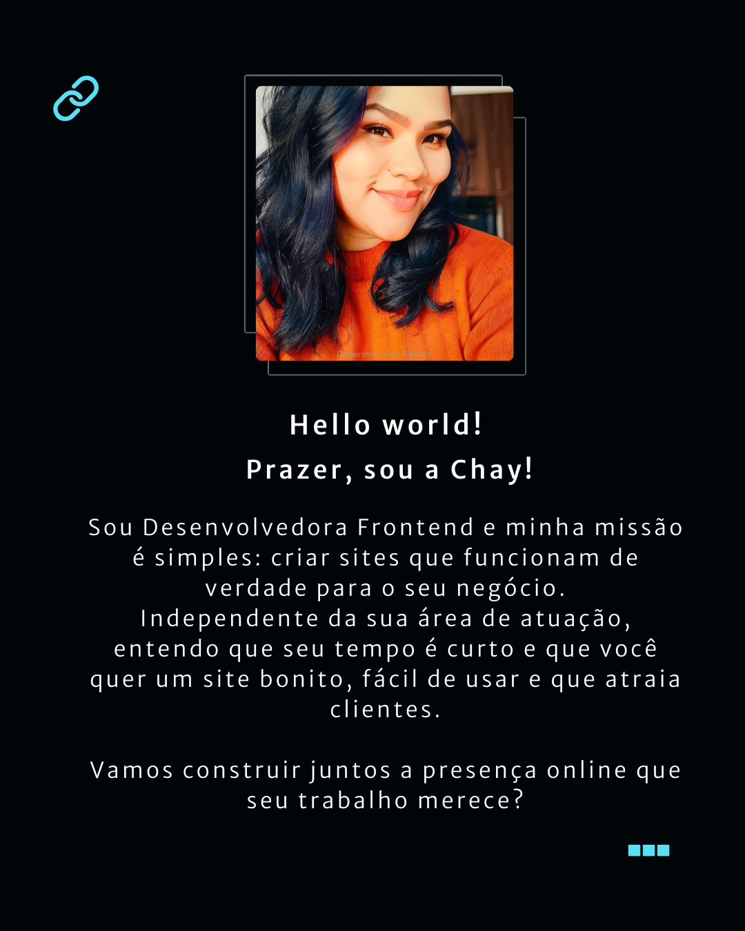 banner com texto sobre quem sou eu