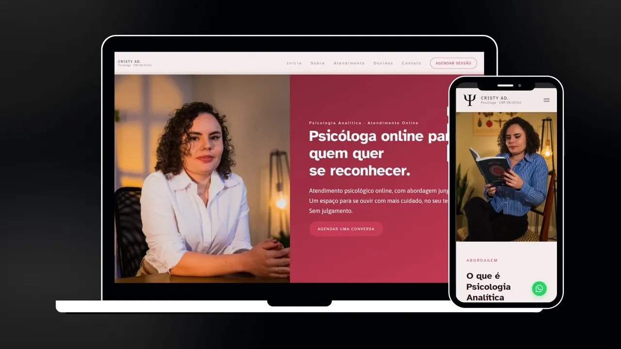 Site da psicóloga Cristy AD, psicologia analítica com atendimento online